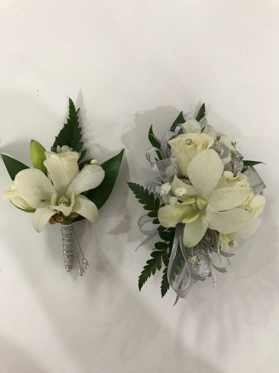 Wrist Corsage and Buttonhole I Do Flowers Cairns