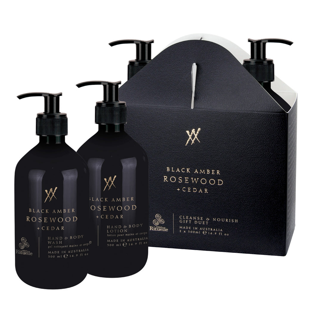 Cleanse & Nourish Gift Duo, Black Amber & Cedar