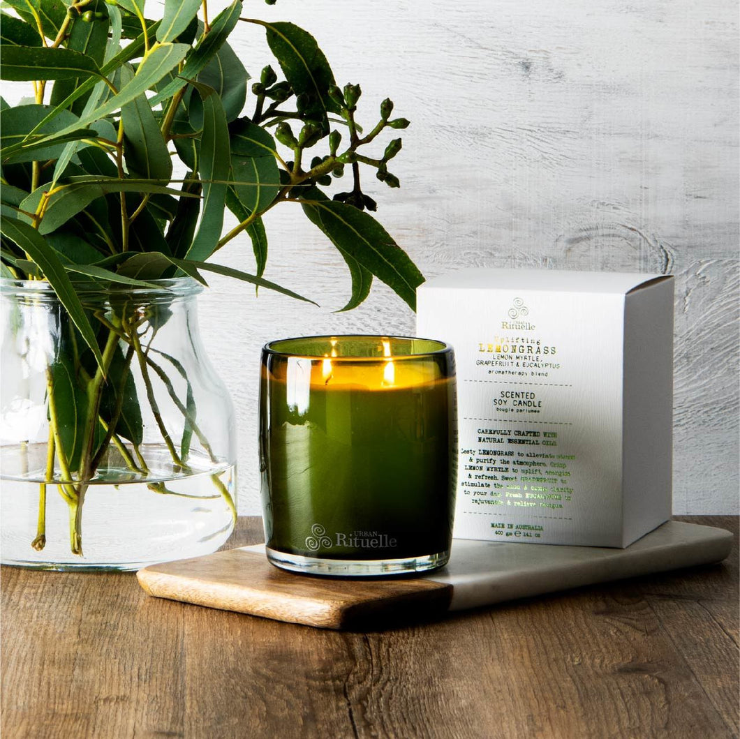 Rituelle Candle, Uplifting Lemongrass, Lemon Myrtle, Grapefruit & Eucalyptus, 400g