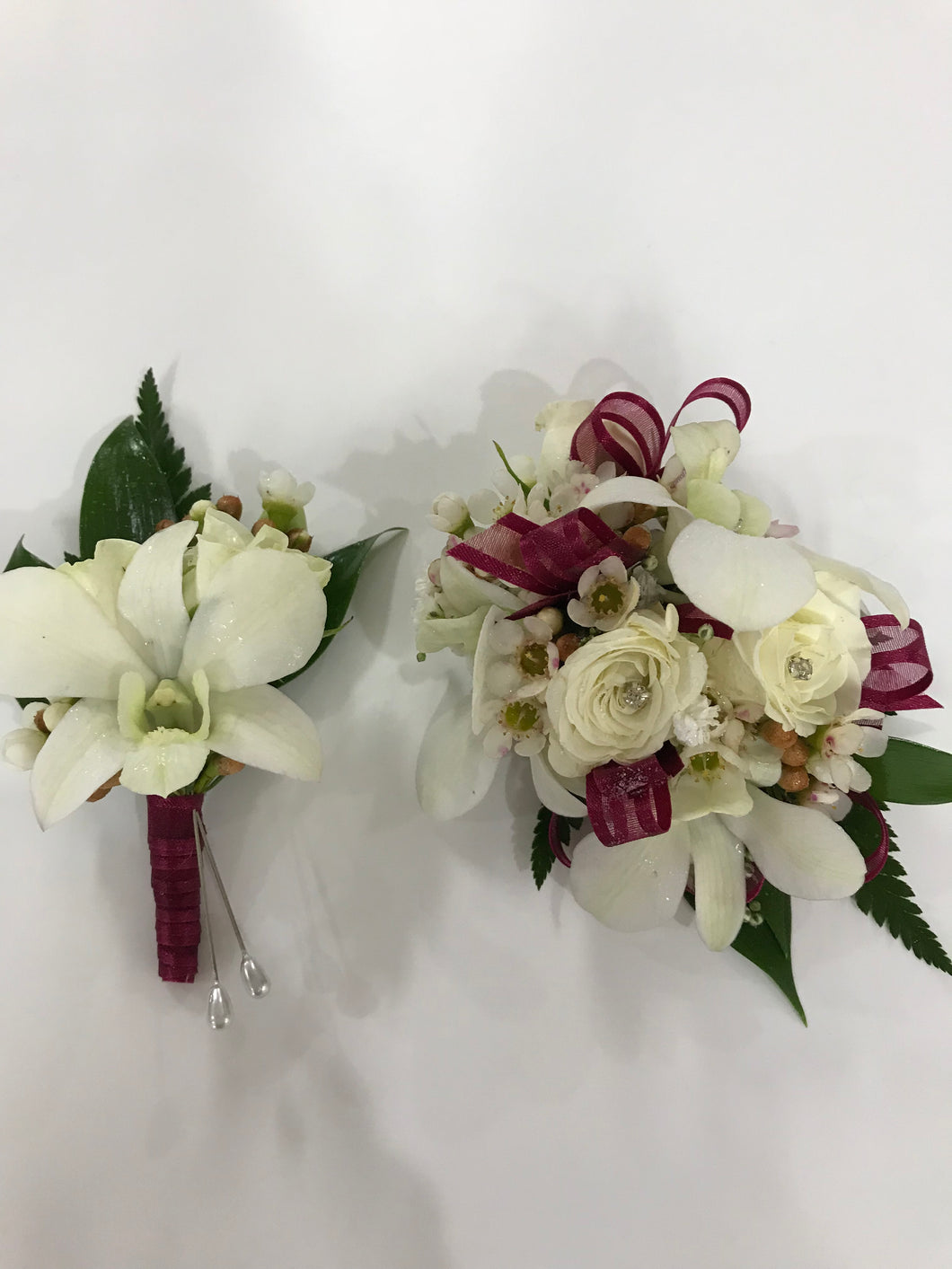 Wrist Corsage and Buttonhole set