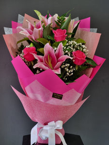 Pink Roses and Pink Lillies